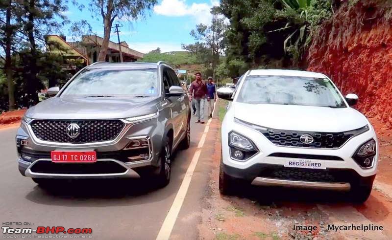 MG India's first SUV named Hector. Edit: Launched @ 12.18L-tataharriermghectorcomparedphotosreview3.jpg