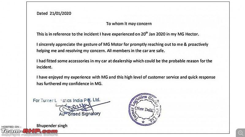The curious case of MG Hectors catching fire-mghectorfireownerstatement.jpg