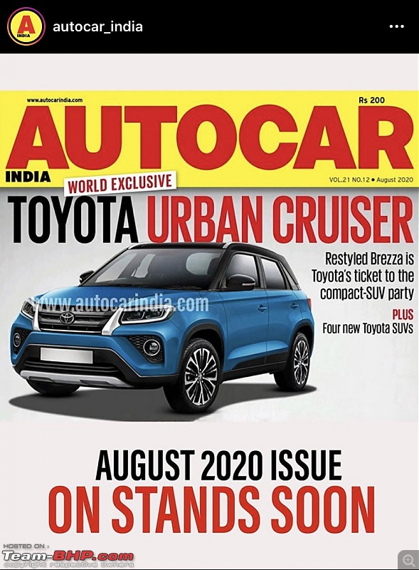 Toyota to launch Urban Cruiser (rebadged Vitara Brezza) in FY 2020-21-99c846510e6242b995ab02801f5b7172.jpeg