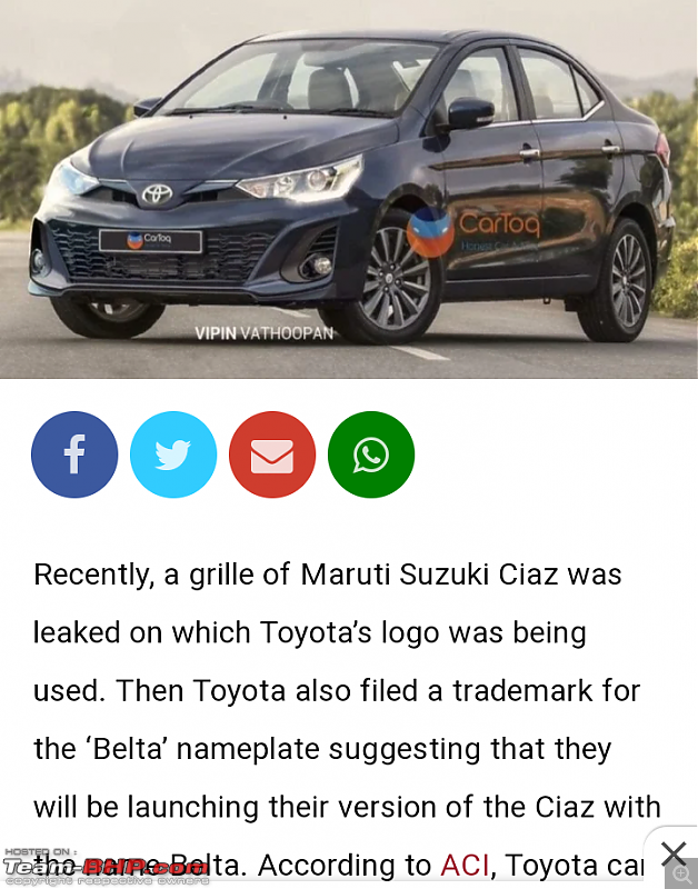Rebadged Maruti Ciaz to replace Toyota Yaris. EDIT : Named as Toyota Belta-screenshot_202105221032272.png