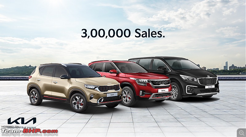 Kia becomes fastest brand to cross 3 lakh sales in India-300000-sales.jpg