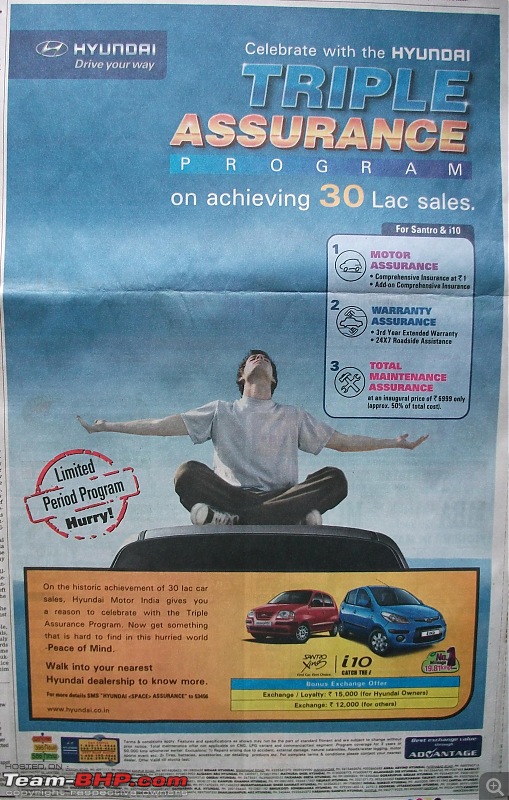 Hyundai offers cashless ownership on Santro / i10. And rolls out 3,000,000 Indian car-dscf0480.jpg