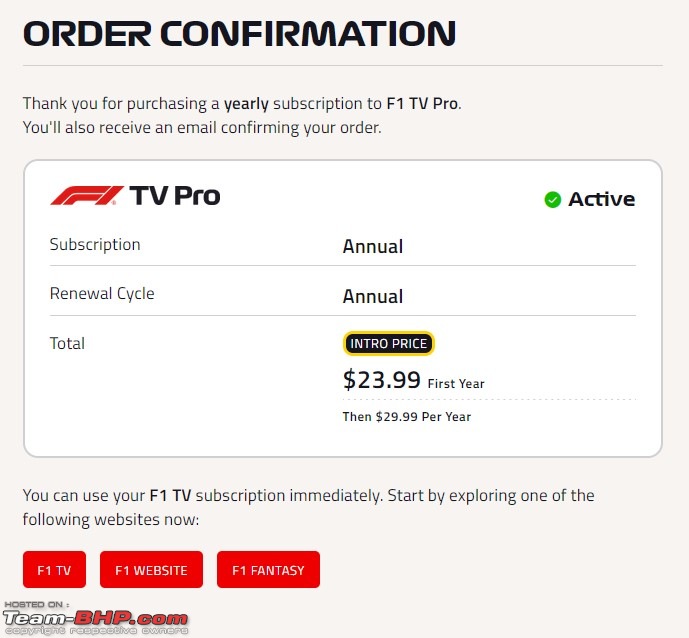 F1 tv on sale pro price