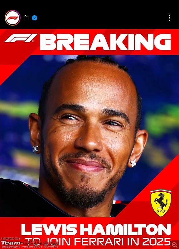 Lewis Hamilton is moving to Ferrari for 2025 Formula 1 season Page 2 TeamBHP