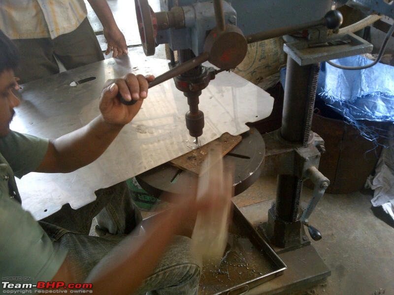 My Silver Ford EcoSport Titanium (O) TDCi. First delivered in India!-drilling-holes.jpg