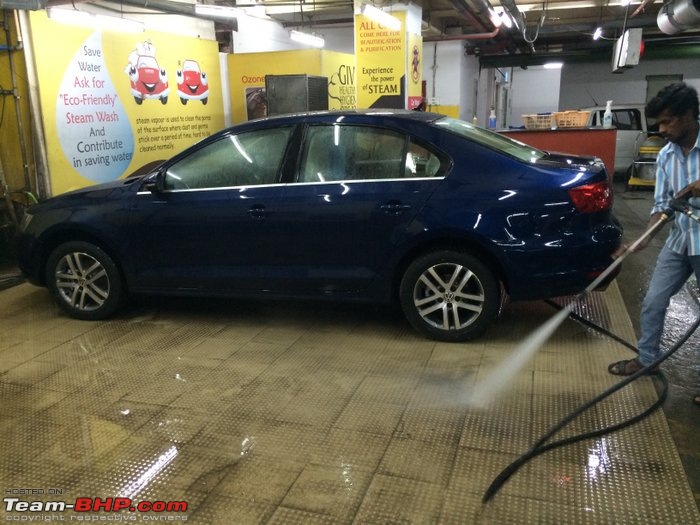 Tempest blue metallic VW Jetta DSG has arrived!-wash1.jpg