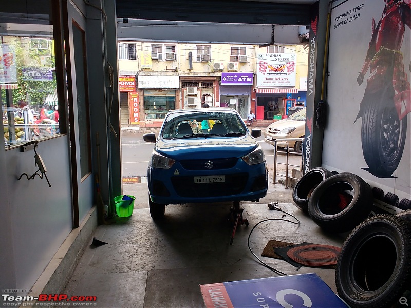 My Go-kart. Maruti Alto K10 VXi AMT, Cerulean Blue - 6 years & 90,000 km update-1st-puncture.jpg