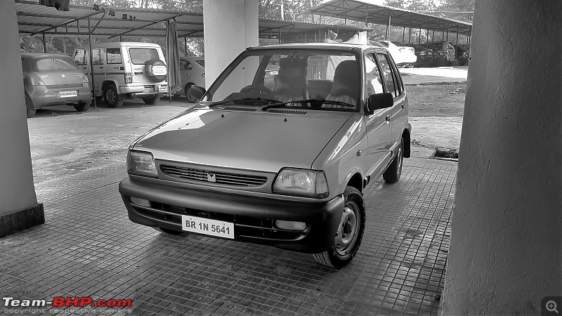 The love of my life - A 2000 Maruti 800 DX 5-Speed. EDIT: Gets export model features on Pg 27-20170204_072532_bw.jpg