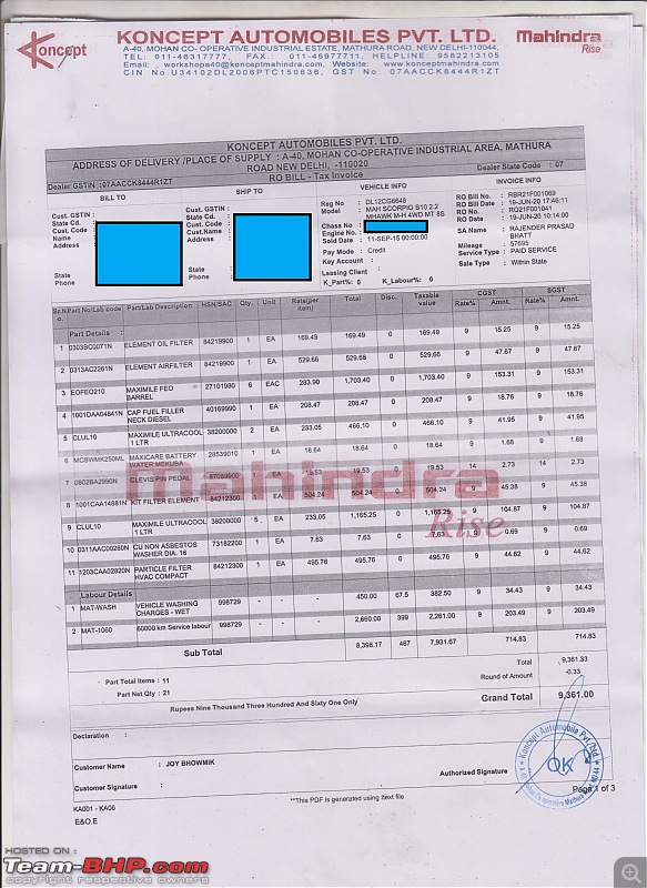 Raging Red Rover (R3) - My Mahindra Scorpio S10 4x4. EDIT: Sold!-service-invoice.jpg