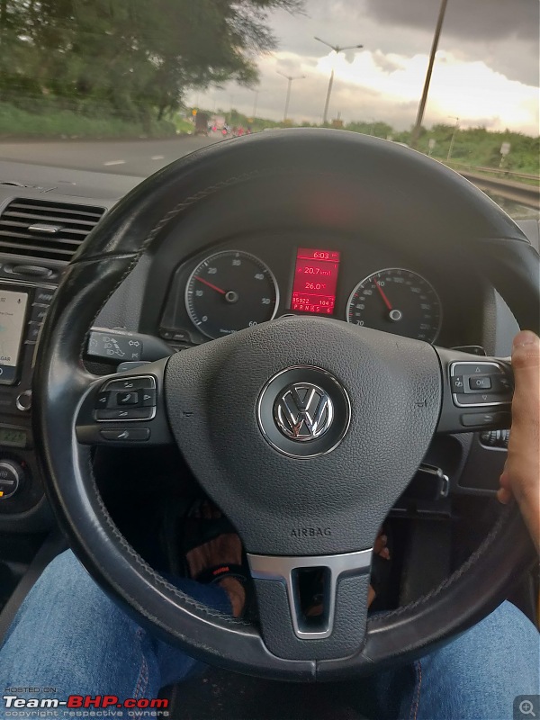 Our first tryst with Volkswagen | Ownership Review of our MK5 VW Jetta-just-installed-passat-wheel-driving-cam-shot.jpg