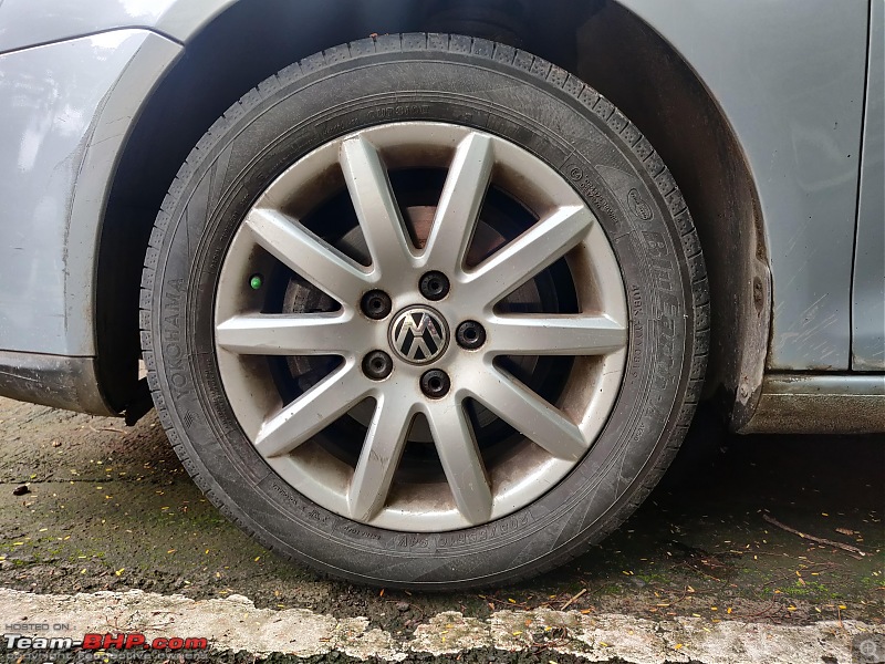 Our first tryst with Volkswagen | Ownership Review of our MK5 VW Jetta-front-wheel-blueearth.jpg