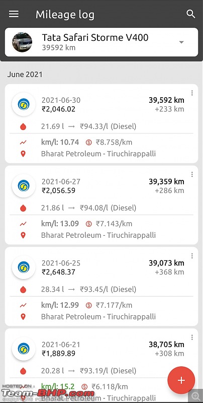 Safari love story Part 2 | Prassy's 2018 Tata Safari Storme VX 4x2 Varicor 400 | 73000 km completed-screenshot_20210630095502_fuelio.jpg