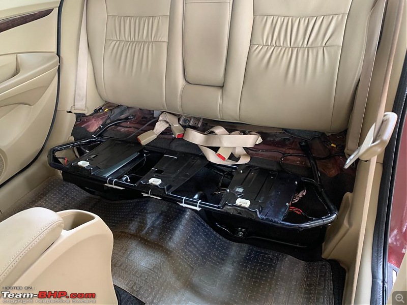 10 years & 100,000 km of ownership | 2012 Honda City (3rd-Gen)-amplifier-installation-under-backseat-2.jpeg