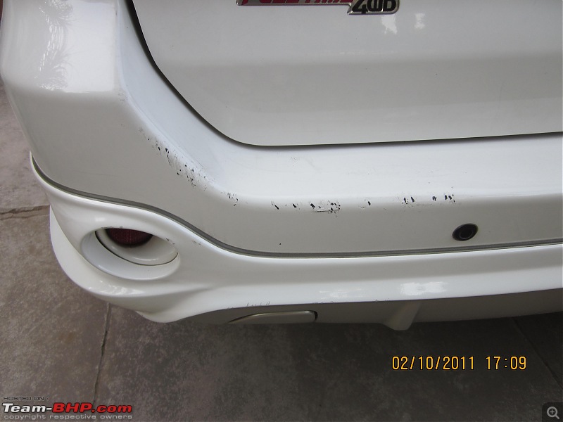 Obelix, the Invincible Toyota Fortuner! 2,00,000 km and going strong! EDIT: Sold!-rear-bumper-scratches.jpg