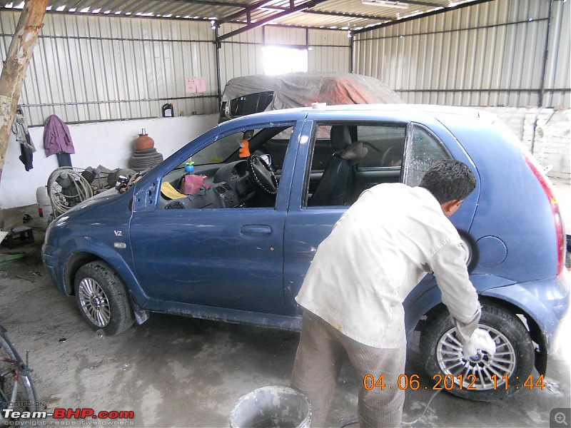 Tata Indica DLX - 150,000 kms & beyond-front-door-shining-after-polishing.jpg