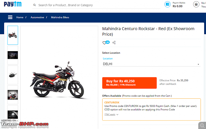 Mahindra Centuro available at a total discount of Rs. 10,000 on Paytm-paytm.png