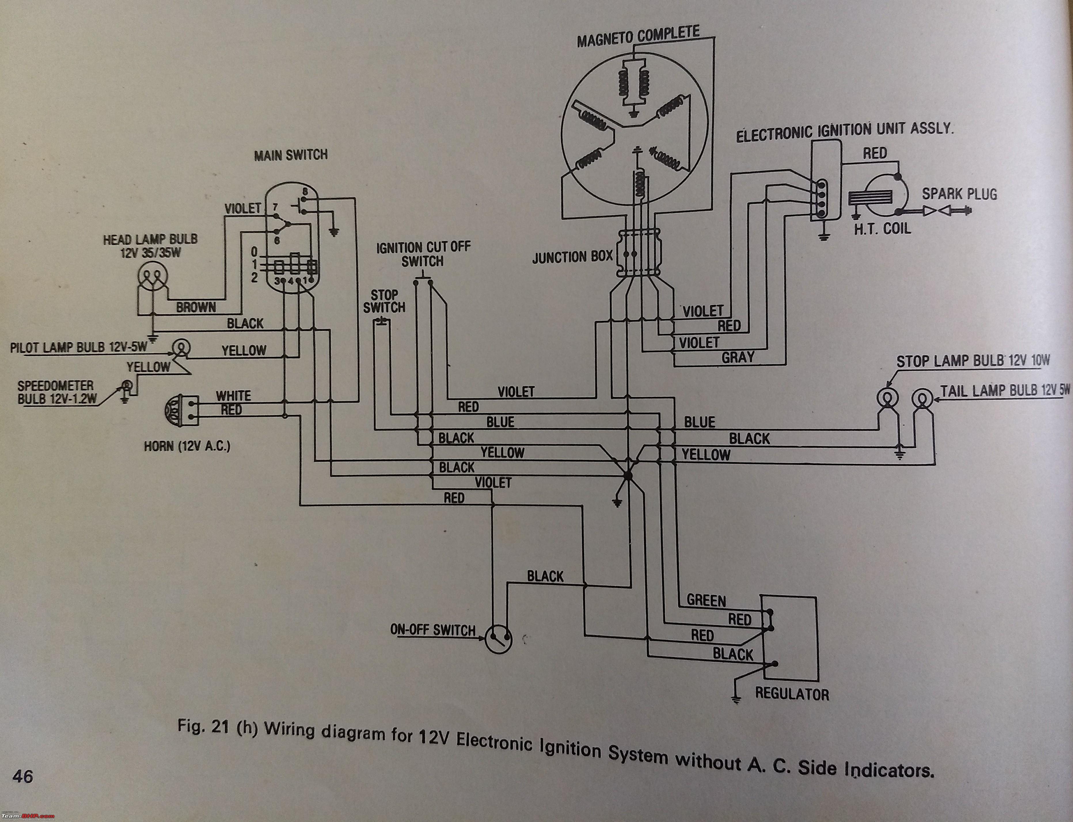 Wiring diagrams of Indian two-wheelers - Team-BHP  Tvs Jupiter Electrical Wiring Diagram    Team-BHP