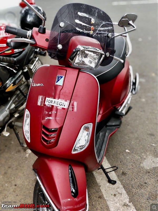 Another Italian joins the stable - Our Matt Red Vespa 150-poser-2.jpg