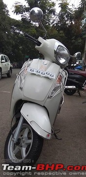 My Milky Bar: Suzuki Access 125 Special Edition. 52 months and 18,000 kms completed!-front.jpg