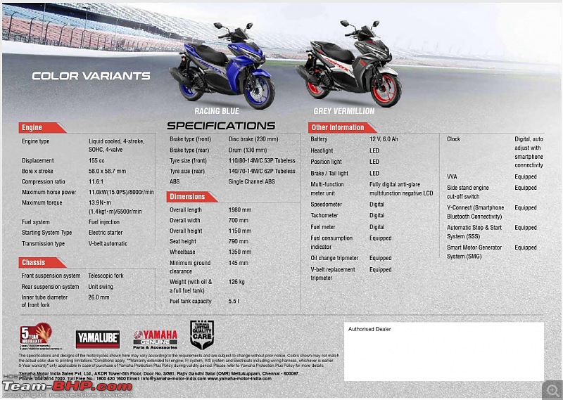 Yamaha Aerox 155 Scooter. Edit: Launched at 1.29 lakhs-aerox-155-specs.jpg