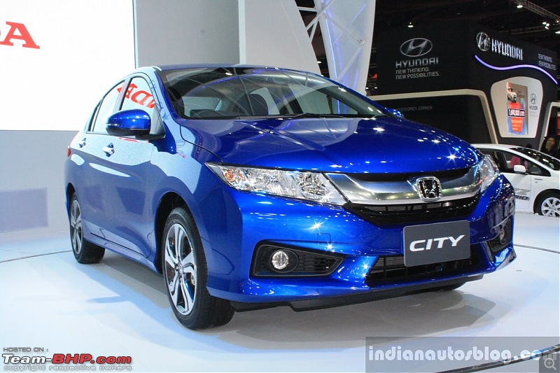 4th-gen Honda City : Official Review-2014hondacityatbangkokmotorshowfrontquarter.jpg