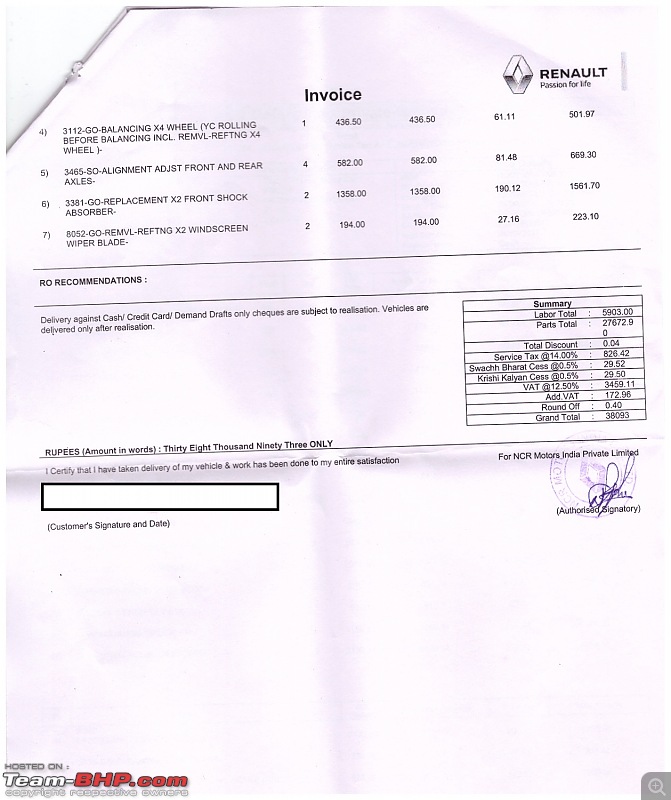 Renault Duster : Official Review-dusterservicebill_001.jpg