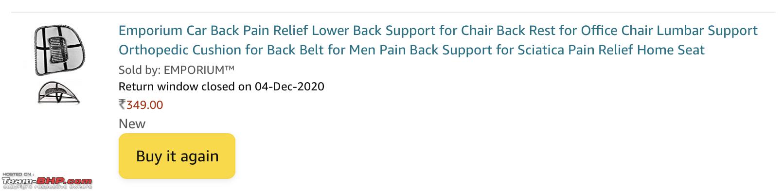 Emporium Car Back Pain Relief Lower Back Support for Chair Back Rest for  Office Chair Lumbar