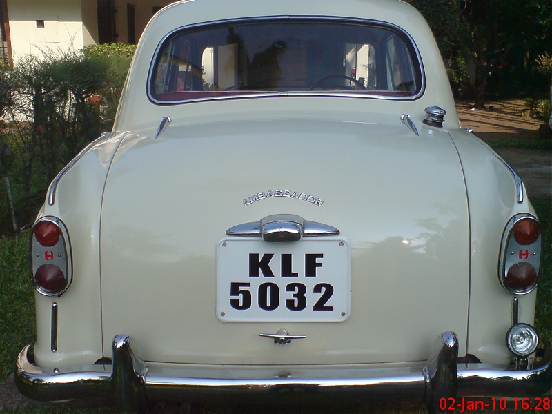 Fully restored 1961 model Hindustan Ambassador-rear-view.jpg