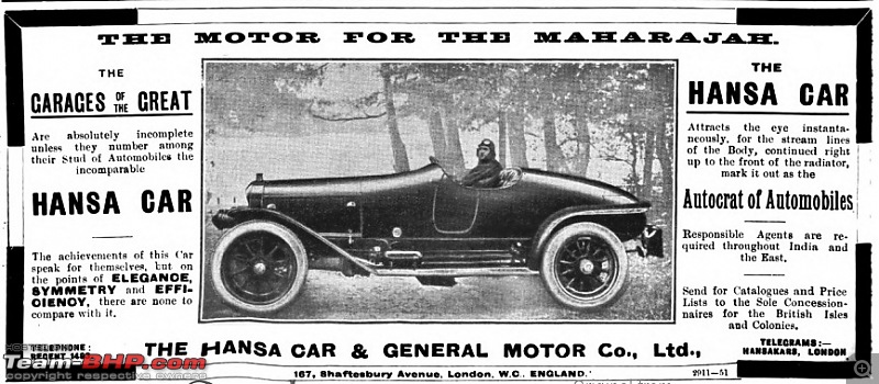 How rich were the Maharajas before Independence! Cars of the Maharajas-hansa-adv-april-1913.jpg