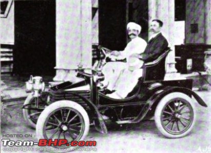 Earliest Cars seen in India - Veteran and Edwardian-maharanachhatrasinhjiinhiswolseleycarwithlamington.jpg