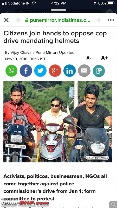 Pune Citizens form committee to oppose mandatory helmet rule-imageuploadedbyteambhp1542711256.583211.jpg