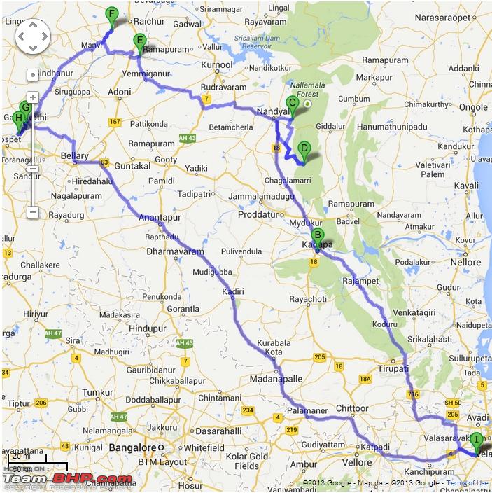 bangalore to mantralayam route map Bangalore Mantralayam Route Queries Page 8 Team Bhp bangalore to mantralayam route map