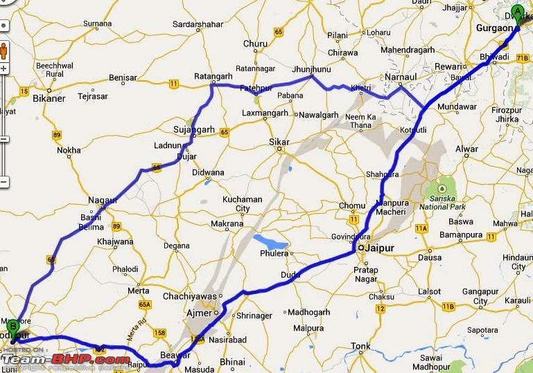 Gurgaon - Jodhpur : Route Queries-route.jpg