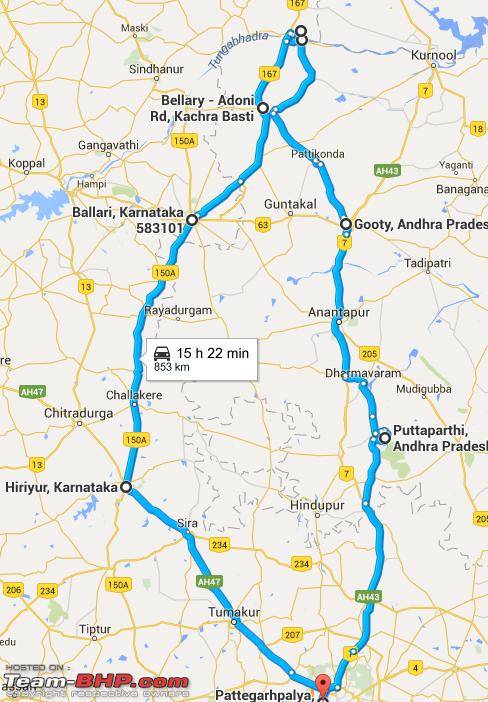 bangalore to mantralayam route map Bangalore Mantralayam Route Queries Page 10 Team Bhp bangalore to mantralayam route map