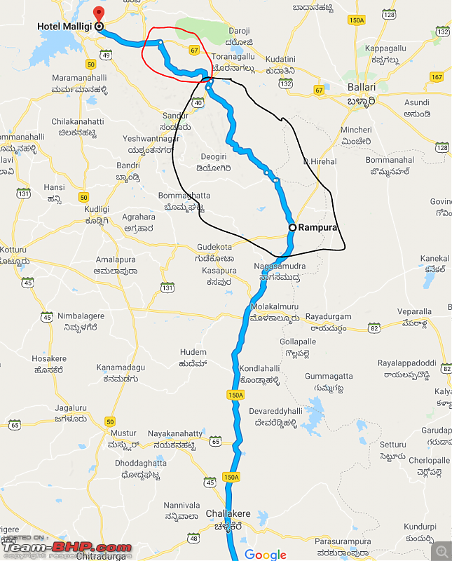 Bangalore to Hampi / Bellary : Route Queries-route.png