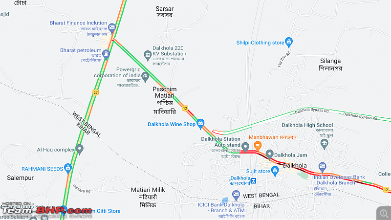 Kolkata - Siliguri route via Dumka, Bhagalpur or NH-12 (old NH-34)-dalkholatraffic.png