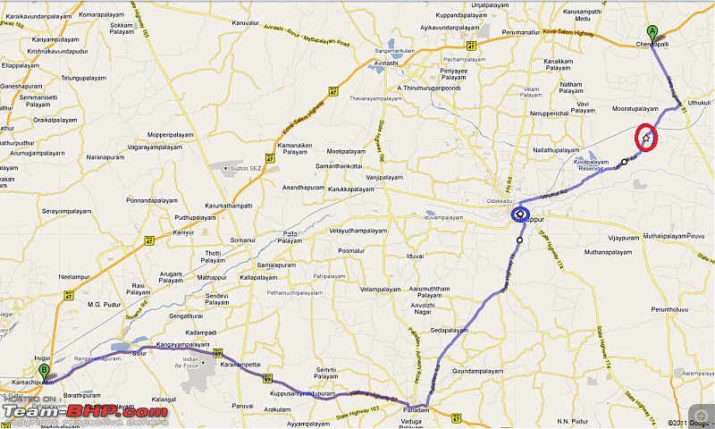4-Laning Work starts in Avinashi-Coimbatore stretch of NH47-map.png