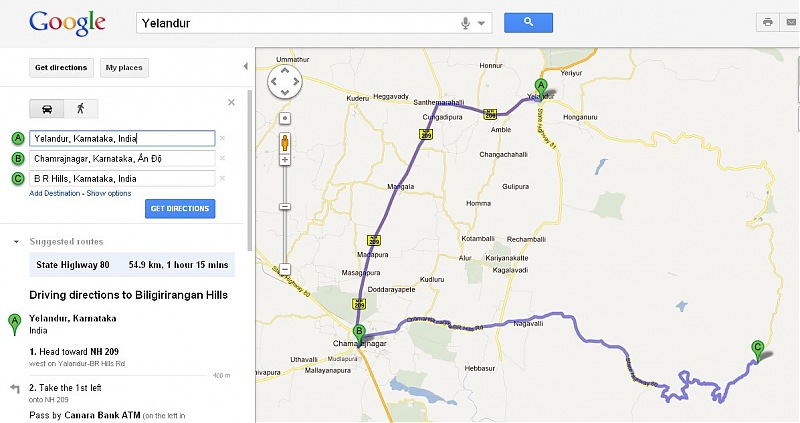 Bangalore - BR Hills : Route Queries-route.jpg