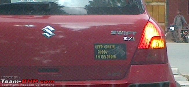 Pics of Weird, Wacky & Funny stickers / badges on cars / bikes-reloading.jpg
