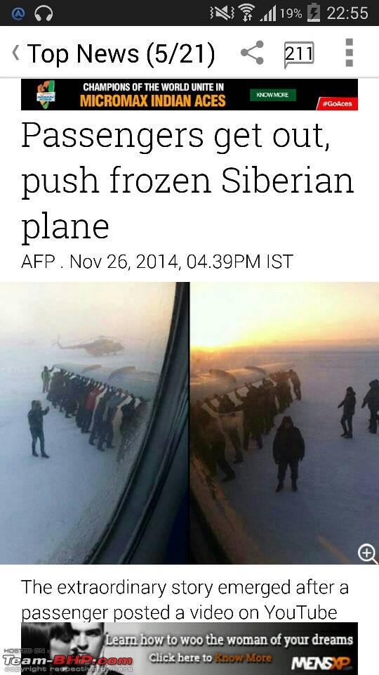 These Passengers In Siberia Pushing Their Frozen Plane Onto The