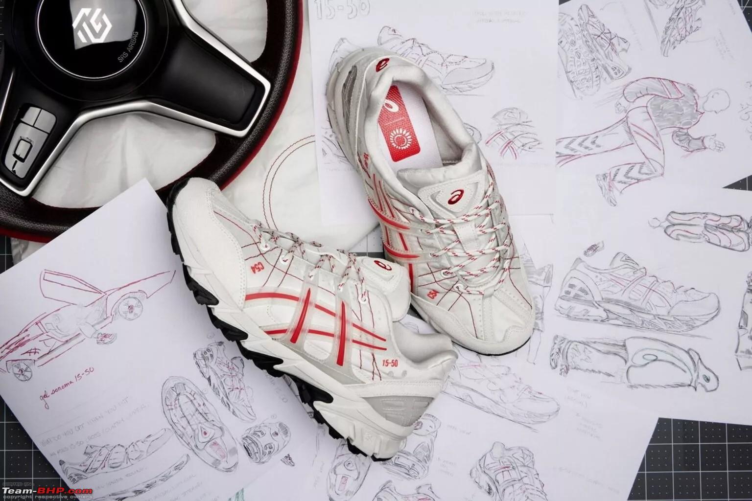 Used airbag fabric recycled & used in manufacturing sports shoes by Asics -  Team-BHP