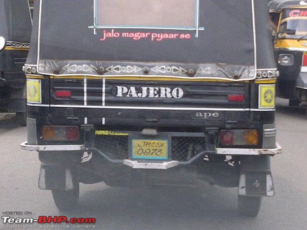 Pics of Weird, Wacky & Funny stickers / badges on cars / bikes-pajero.jpg