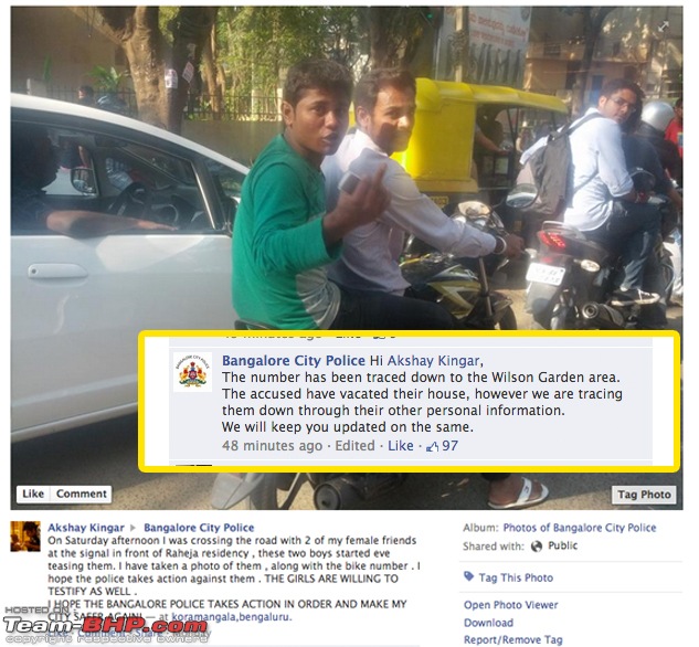 Hats off to Bangalore Police! Eve-Teasers caught after Facebook complaint-bangaloretrafficpolice.jpg