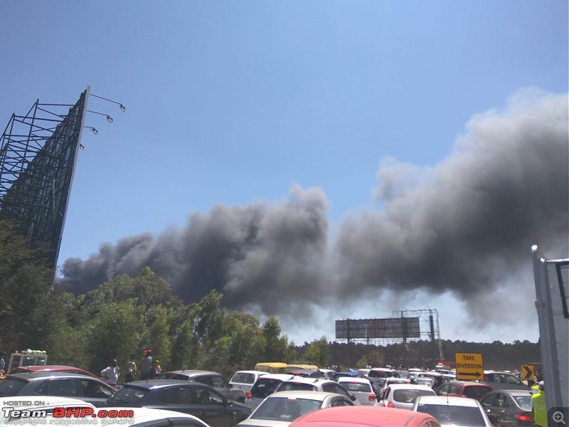 Massive fire in the parking lot at Aero India 2019 (Bangalore)-1550909667491.jpg
