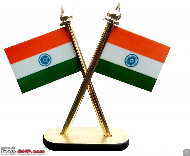 Can I place the National Flag of India on my car?-dashboard-tricolor.jpg