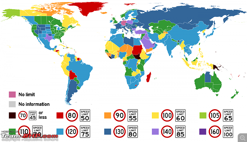 Gadkari wants to increase speed limits on expressways to 140 kmph, Bill soon-world_speed_limits.svg.png