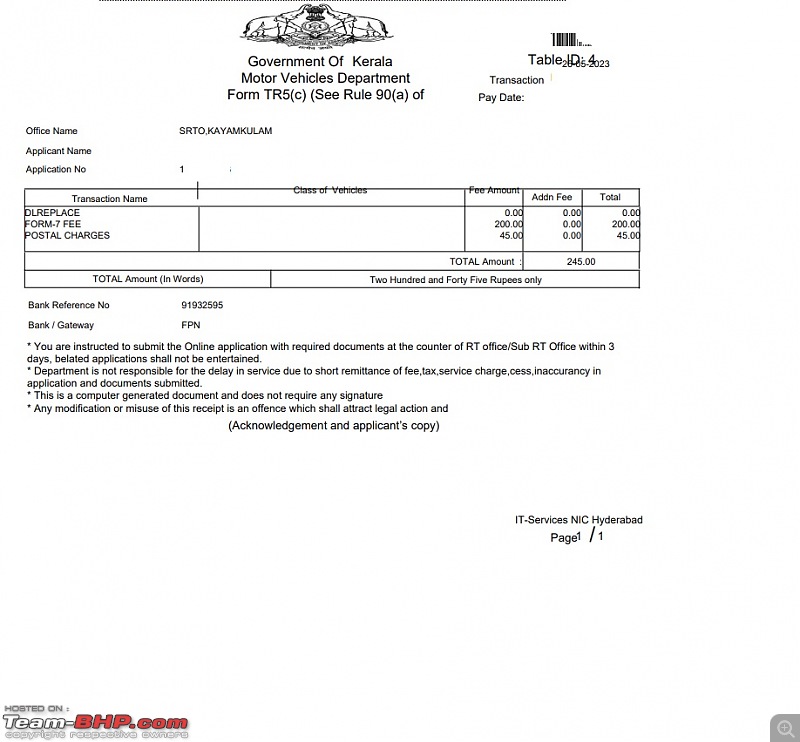 Kerala: Convert licence & RC book to electronic format by Sept 30, 2013-mgjn-replacement-fees.jpg