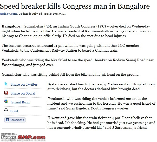 Finally authorities are thinking on Bangalore Humps-speedbreaker_kills.jpg