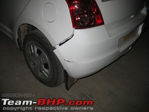 4 days old Swift Vxi, back bumper clamp came out due to over-urgent motorist-swiftbumper2.jpg