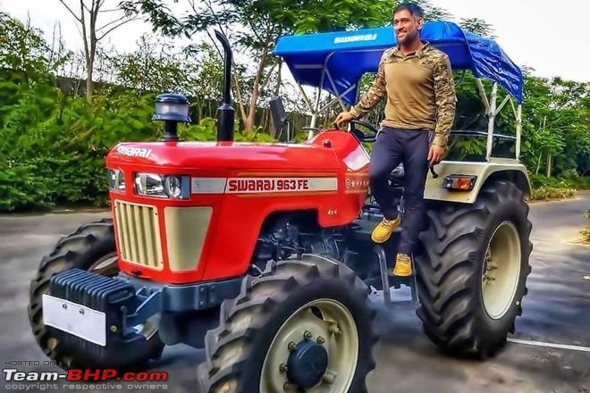 Cricket Stars and their cars-msdhoniswarajtractor.jpeg